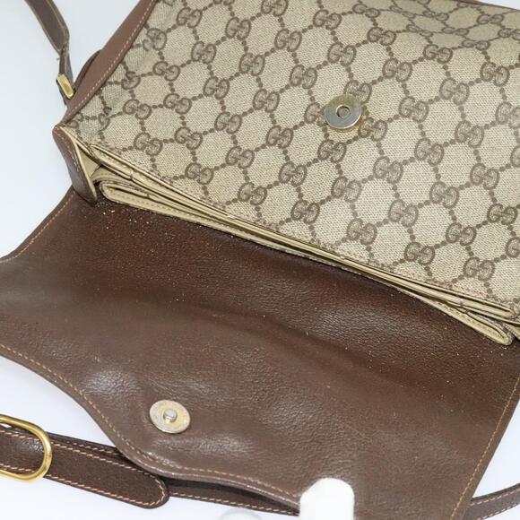 GUCCI GG Supreme Web Sherry Line Bag Pvc Beige Gold 164 02 084 - Picture 15 of 16